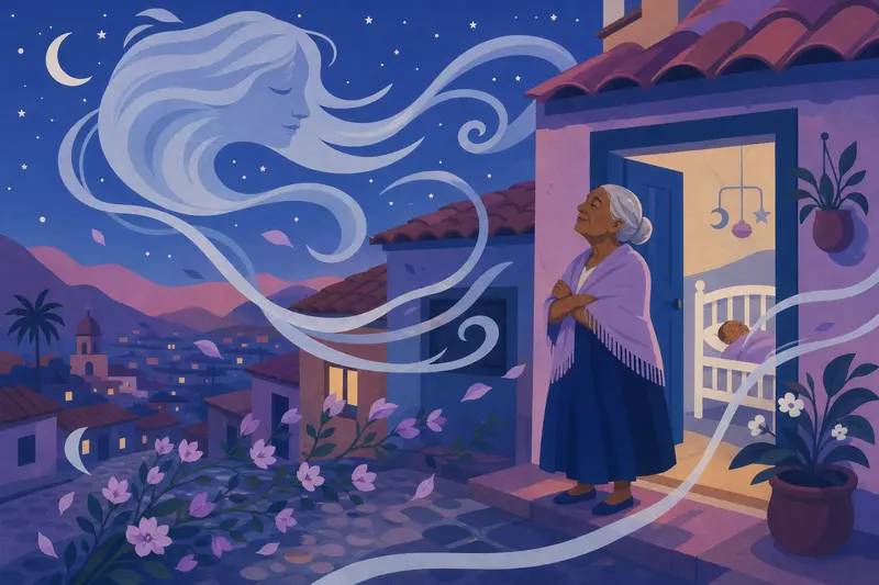 Cover illustration for The Wind That Learned to Whisper, A0 Spanish story