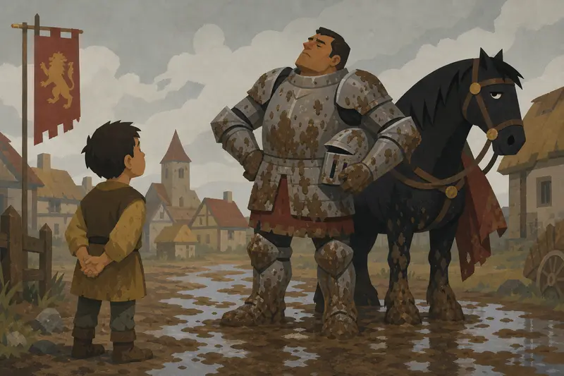 Cover illustration for Three Falls in the Mud, A1 Spanish story