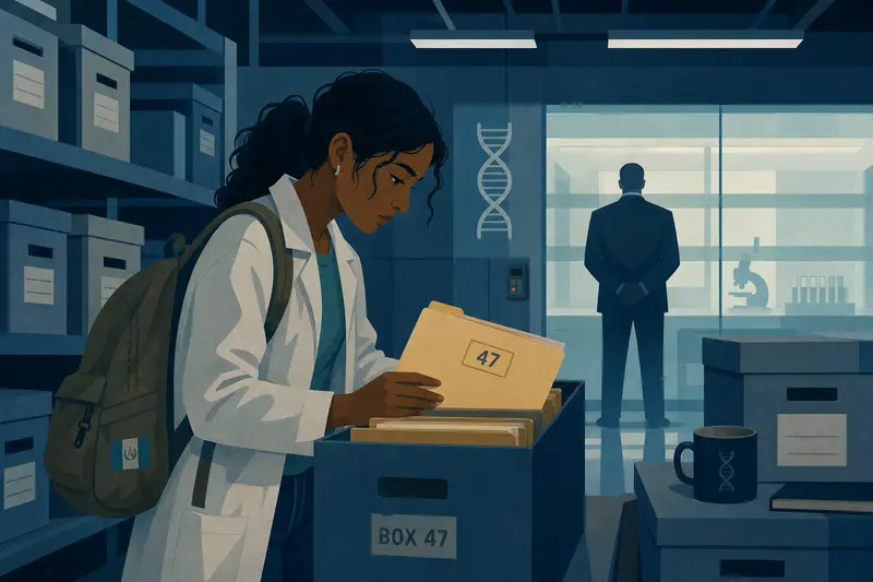 Cover illustration for The Folder in Box 47, B2 Spanish story