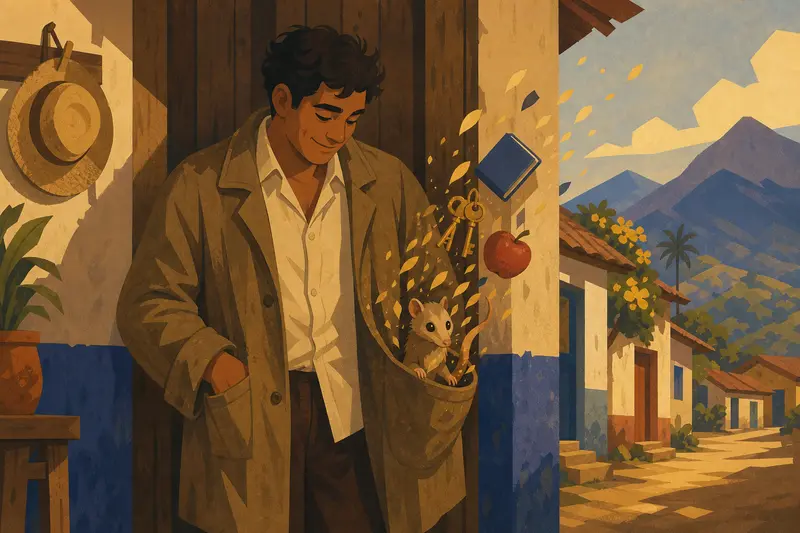 Cover illustration for The Bottomless Pocket, A1 Spanish story
