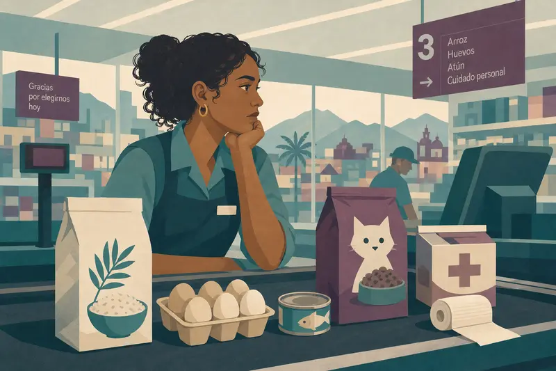 Cover illustration for What the Groceries Said, B1 Spanish story