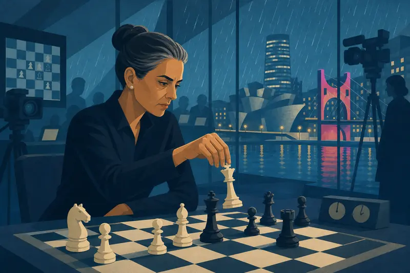 Cover illustration for Queen Sacrifice at Move Forty, C1 Spanish story