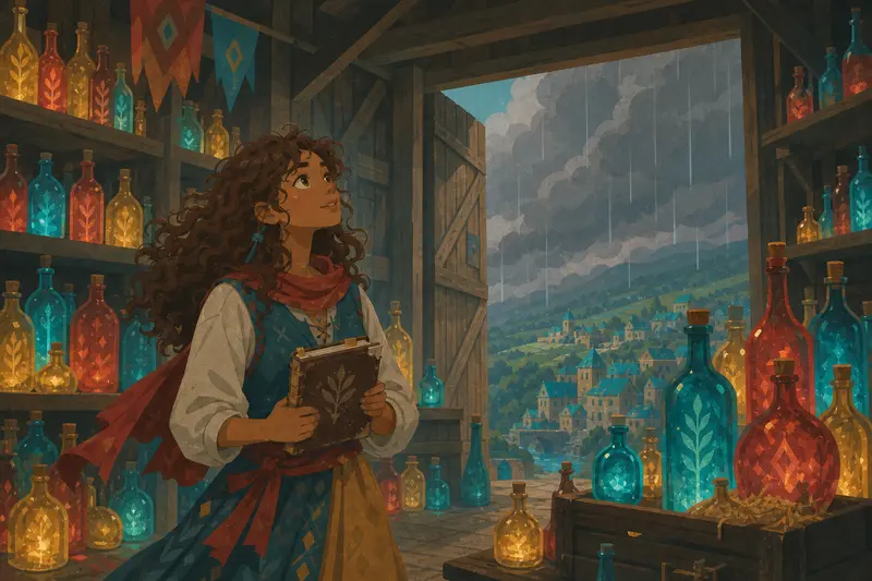 Cover illustration for The Bottled Sky, B1 Spanish story
