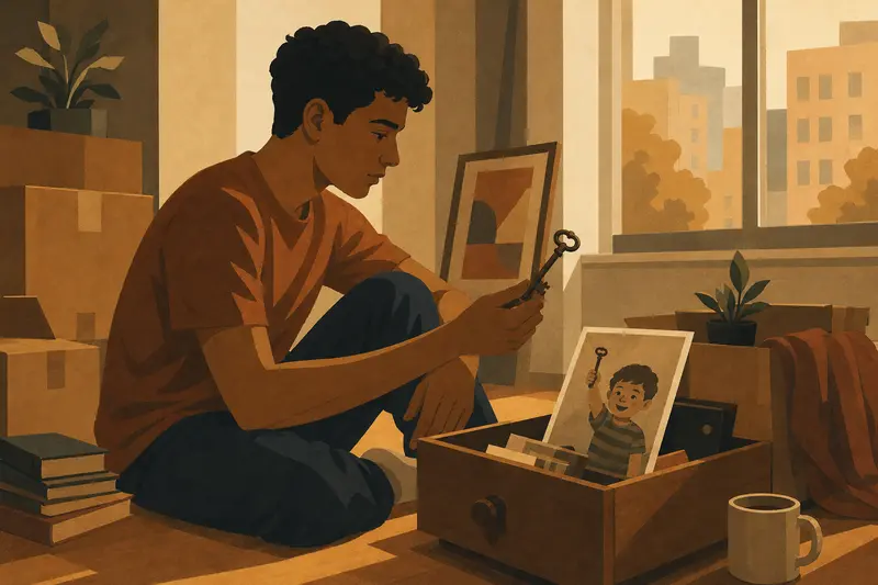Cover illustration for The Key in the Photograph, B1 Spanish story