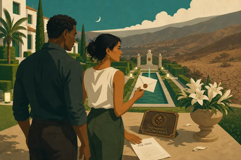 Cover illustration for The Last Signature, C1 Spanish story