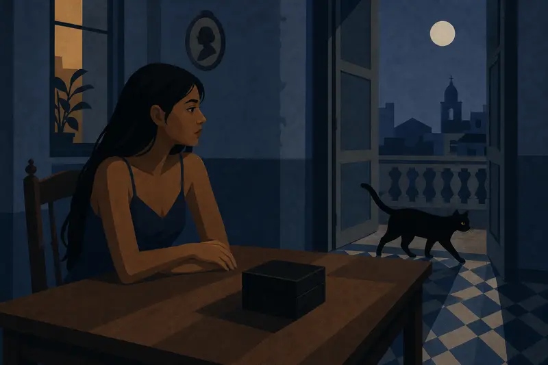 Cover illustration for The Black Box, A0 Spanish story