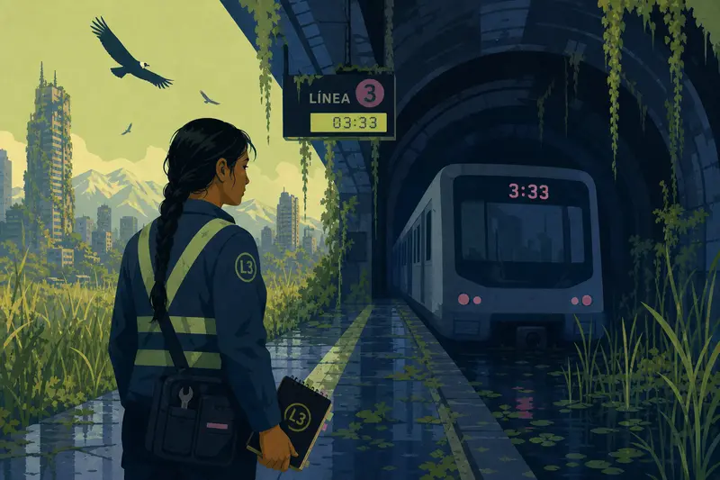 Cover illustration for Departure at 3:33, B2 Spanish story