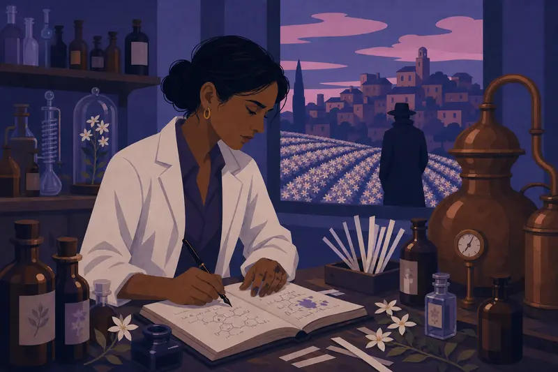 Cover illustration for The Killer's Formula, C1 Spanish story