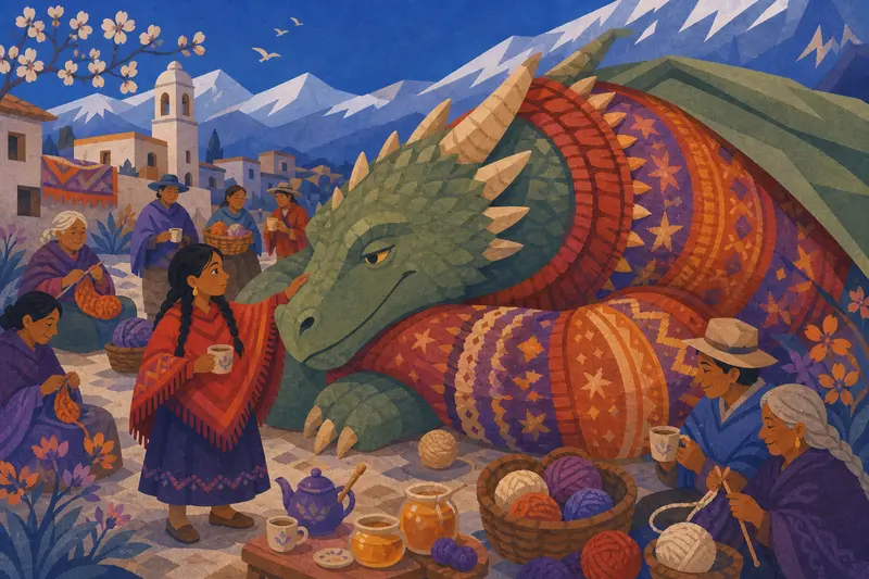 Cover illustration for A Sweater Fit for a Dragon, A2 Spanish story