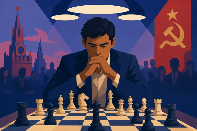 Cover illustration for Blink Twice for Checkmate, B2 Spanish story