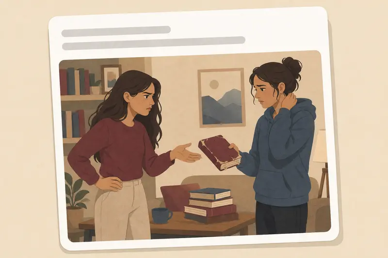 Cover illustration for AITJ for making my friend buy a new copy of my book?, A0 Spanish story