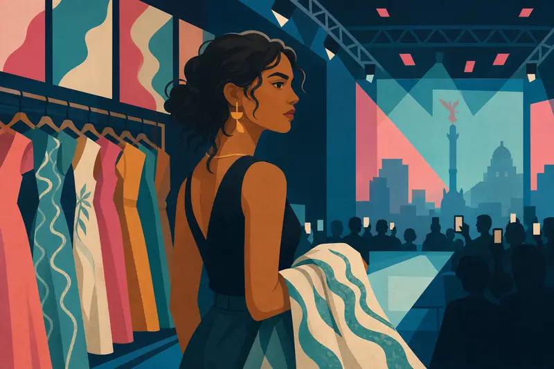 Cover illustration for The Last Garment on the Runway, C1 Spanish story