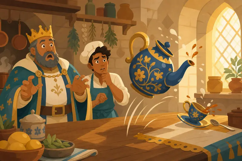 Cover illustration for The Teapot That Hated Tea, A2 Spanish story