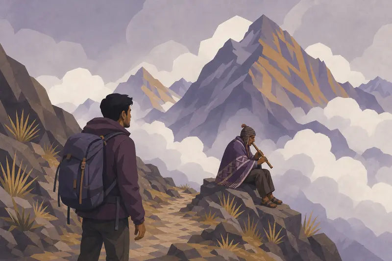 Cover illustration for The Sound the Mountain Keeps, B1 Spanish story