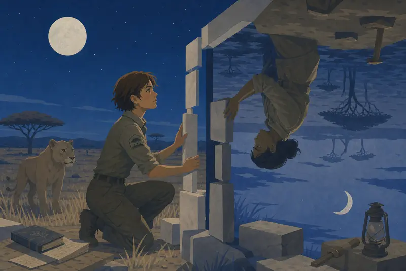 Cover illustration for The Stone at the Door, B1 Spanish story