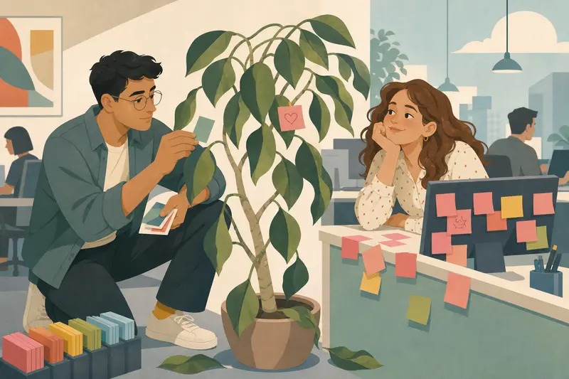 Cover illustration for The Ficus Conspiracy, B2 Spanish story