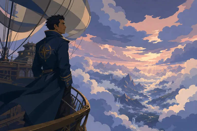 Cover illustration for The Captain Who Sailed Into Stillness, C1 Spanish story