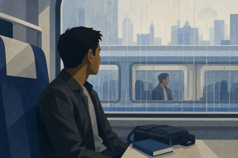 Cover illustration for The Man Who Goes and Goes, A0 Spanish story