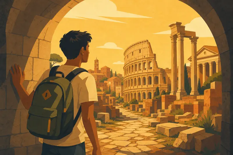 Cover illustration for The Wrong Rome, B1 Spanish story