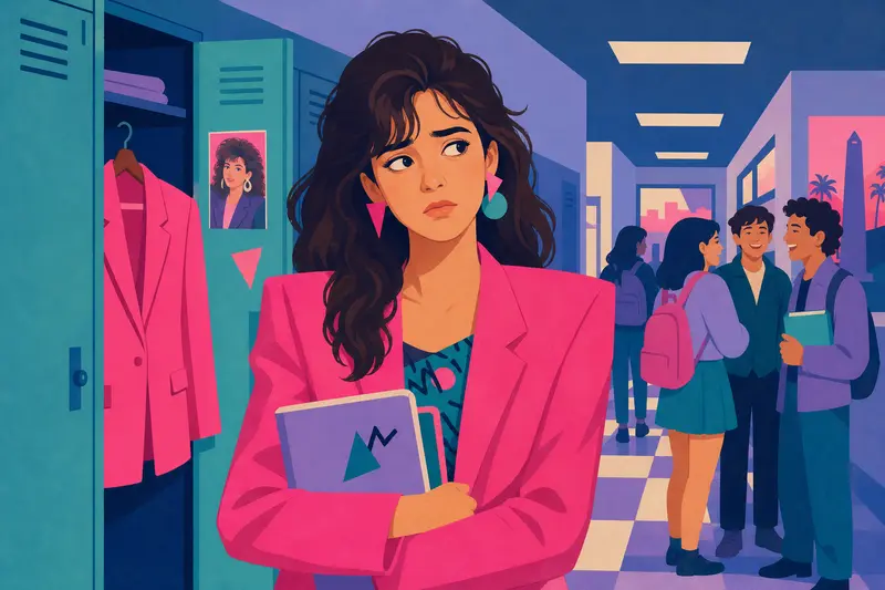 Cover illustration for Neon Pink Monday, B1 Spanish story