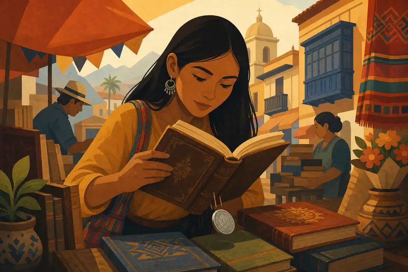 Cover illustration for The Map in the Old Book, A0 Spanish story