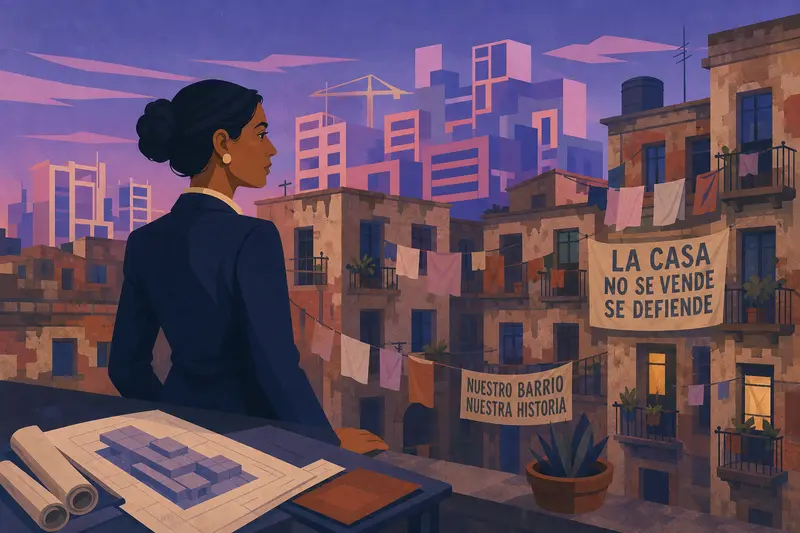 Cover illustration for The First Block to Fall, C1 Spanish story
