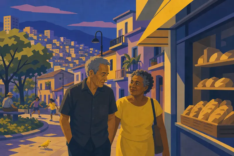 Cover illustration for The Street Has Sun, A0 Spanish story