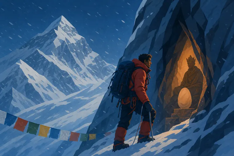 Cover illustration for The Egg at the Top of the World, B2 Spanish story