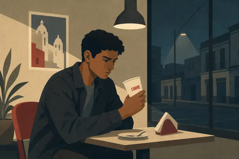Cover illustration for The Wrong Cup, A1 Spanish story