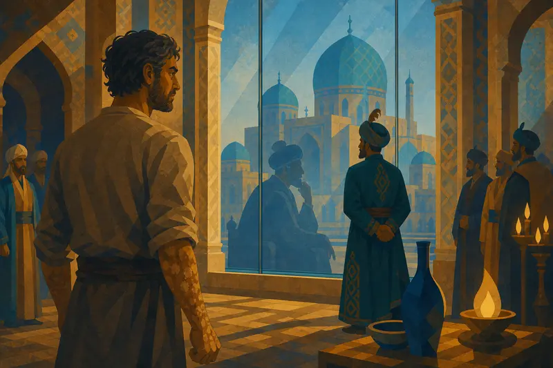 Cover illustration for What the Emir Saw, C1 Spanish story