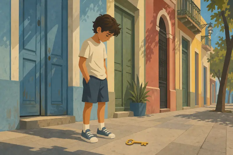 Cover illustration for What the Key Opens, A1 Spanish story