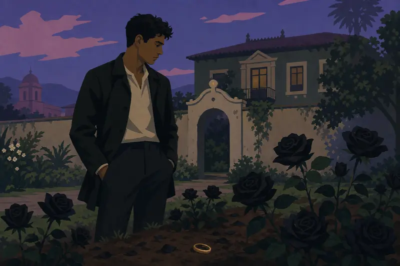 Cover illustration for The Black Roses, A1 Spanish story