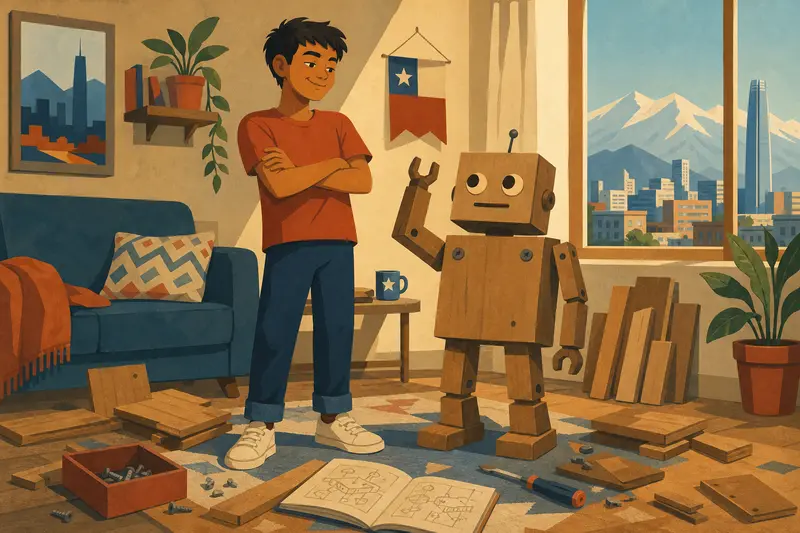 Cover illustration for Three Screws and a Robot Named Roberto, B1 Spanish story