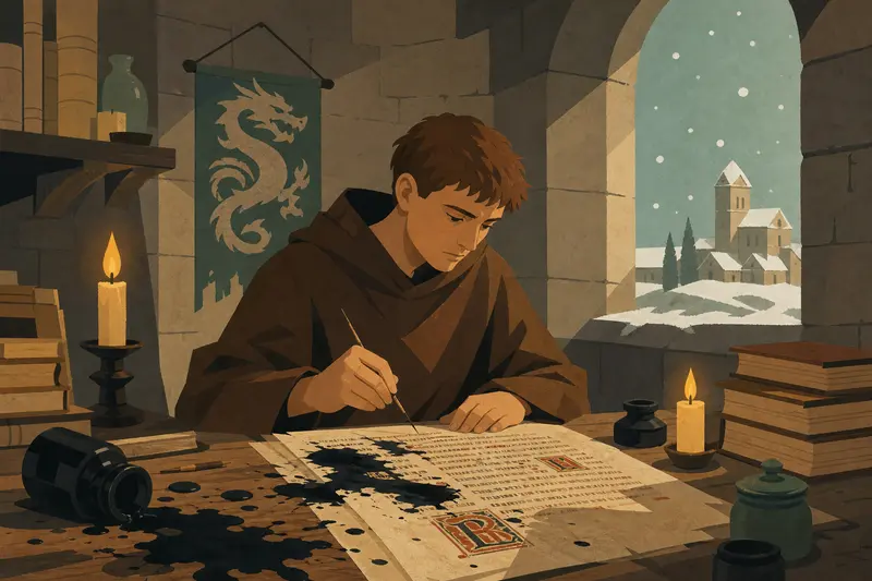 Cover illustration for The Dragon in the Ink, A2 Spanish story