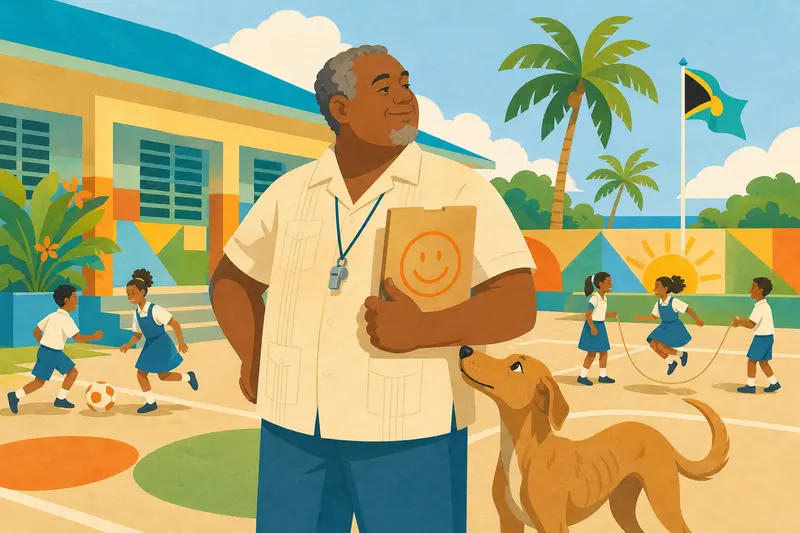 Cover illustration for The Recess Manager, B1 Spanish story