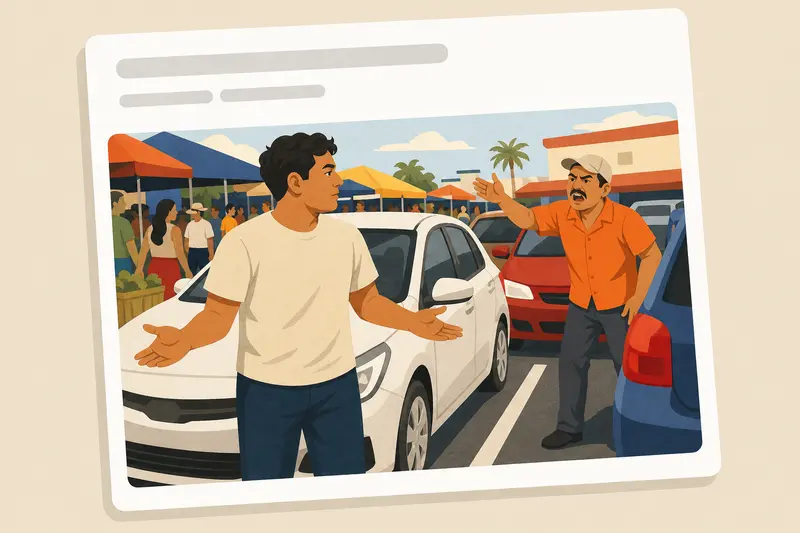 Cover illustration for AITJ for taking a parking spot someone else was waiting for?, B1 Spanish story