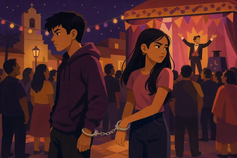 Cover illustration for Handcuffed, B1 Spanish story
