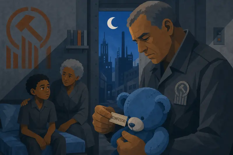 Cover illustration for The Bear's Name, A0 Spanish story