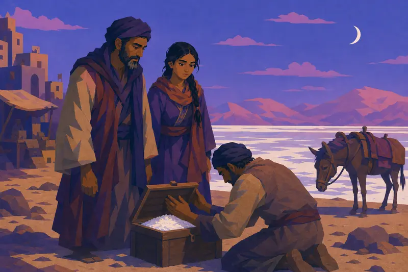Cover illustration for Where the Salt Was Born, B1 Spanish story
