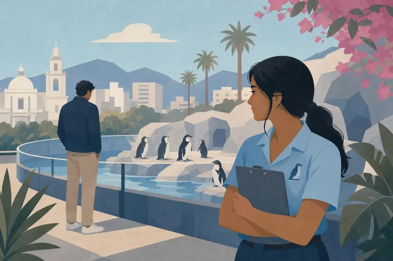 Cover illustration for The Penguin Man, A1 Spanish story