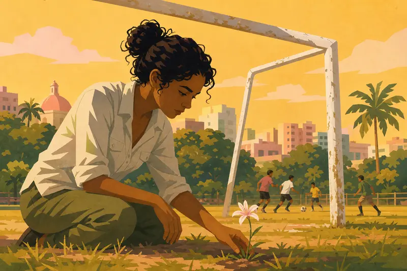Cover illustration for The Last Flower of Borínquez Park, B1 Spanish story
