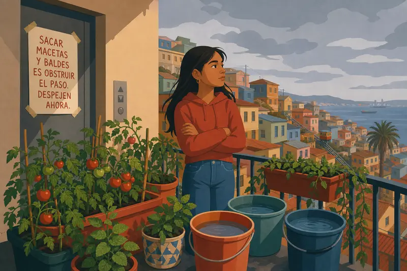 Cover illustration for Basil for the Fourth Floor, B1 Spanish story