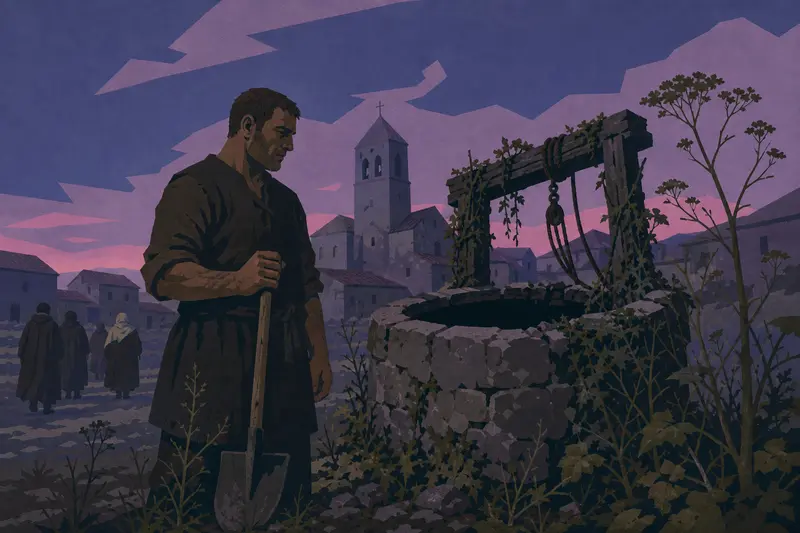Cover illustration for The Bitter Well, B2 Spanish story