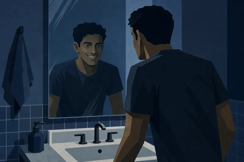 Cover illustration for The Wrong Reflection, A1 Spanish story