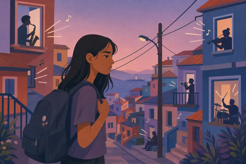 Cover illustration for The Quietest Room in Valparaíso, B1 Spanish story