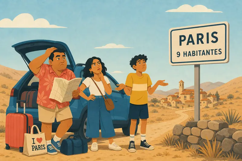 Cover illustration for The Wrong Paris, B1 Spanish story