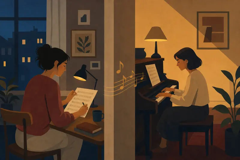 Cover illustration for The Notes Between the Walls, B2 Spanish story