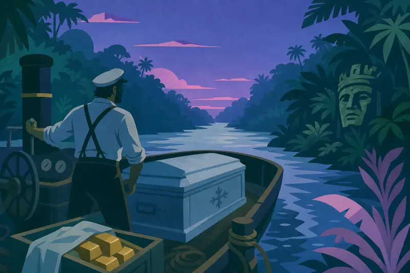 Cover illustration for The Cold Cargo, B2 Spanish story