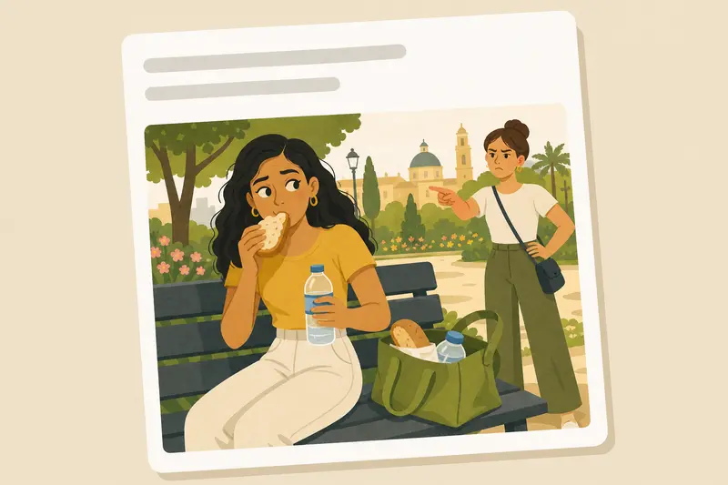 Cover illustration for AITJ for eating food from a bag that isn't mine?, A0 Spanish story